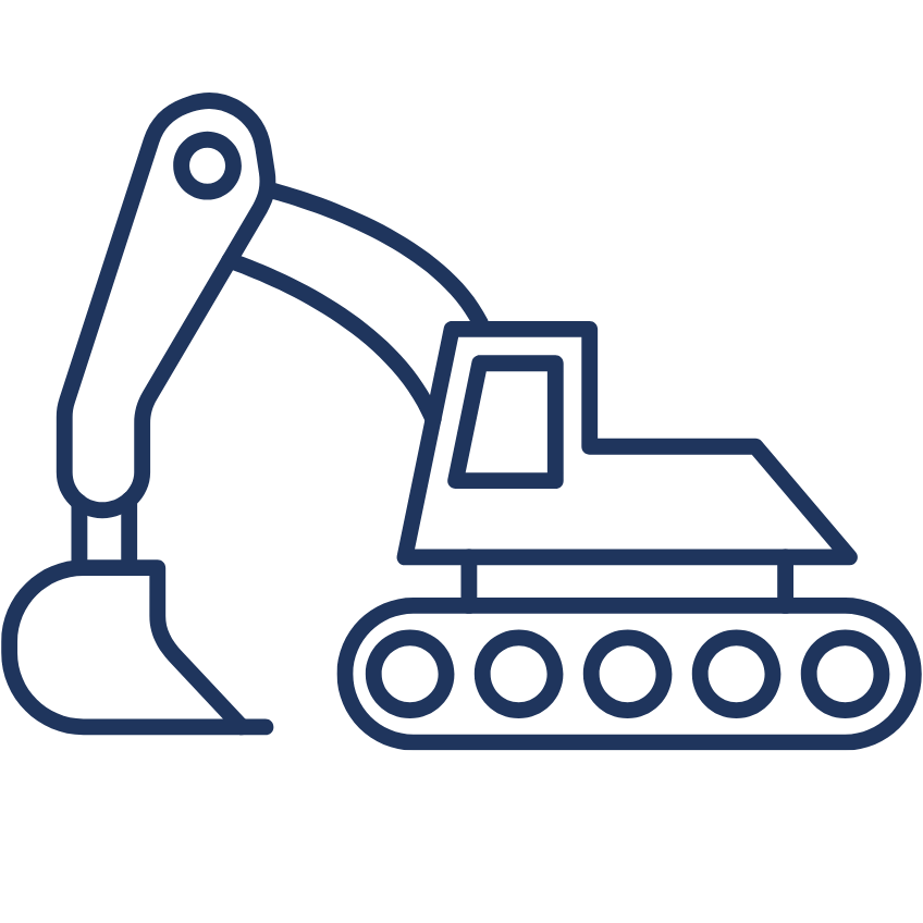 Outline image on a industrial digger